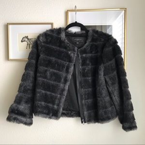 Ann Taylor Cropped Faux Fur Jacket